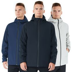 Men's Waterproof Rain Windproof Hooded Raincoat Jacket
