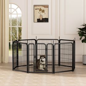 Dog Playpen Outdoor, 8 Panel Dog Fence 31.'' Pet Pen for Small Dogs Pet Exercise Pen for Puppy/Rabbit/Small Animals Portable Playpen for RV Camping Ga