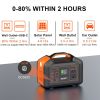 BULLBAT Portable Power Station Pioneer 500, 504Wh Lithium Battery Powered Outlet with 500W AC/60W PD/QC3.0 USB-A/12V DC, Solar Power Generators with M