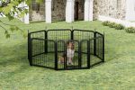 Dog Playpen Outdoor, 8 Panel Dog Fence 31.'' Pet Pen for Small Dogs Pet Exercise Pen for Puppy/Rabbit/Small Animals Portable Playpen for RV Camping Ga