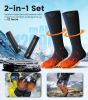 Wavmill Rechargeable Heated Set - Heated Socks and Hand Warmers for Men - 2 Packs 12000mAh Electric Foot Warmers - Gifts for Hunting, Fishing, Skiing