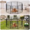 Dog Playpen Indoor Outdoor, 32" Height 8 Panels Fence with Anti-Rust Coating, Metal Heavy Portable Foldable Dog Pen for Large, Medium Small Dogs RV Ya