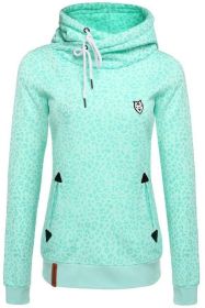 S-5XL Autumn and Winter Europe and The New Loose Long-sleeved Hooded Digital Printing Sweater Women's Clothing (Color: Green, size: 4XL)
