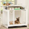 43.3 inch Dog Crate Furniture for Large Dogs,Wooden Dog Crate with Divider,Double Door Dog Kennel with Three Drawers Storages,Heavy Duty Dogs Decorati