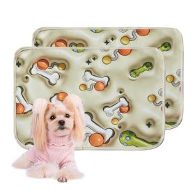 Qeils Reusable Puppy Pads, Washable Pee Pads for Dogs 2 Pcs 18"x24" 3D Printed Super Absorbent Leakproof Dog Training Pads, Non-Slip Potty Pads for Wh (colour: Toys, size: 18"*24"(2 Pcs))