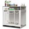 43.3 inch Dog Crate Furniture for Large Dogs,Wooden Dog Crate with Divider,Double Door Dog Kennel with Three Drawers Storages,Heavy Duty Dogs Decorati
